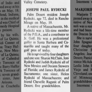 Obituary for JOSEPH PAUL RYDECKI